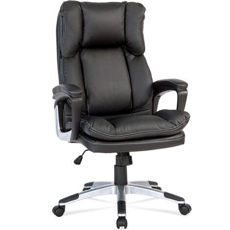 Topdeal High-Back Executive Desk Chair Black PU Leather PC Computer Office Chair FFYCUK000373