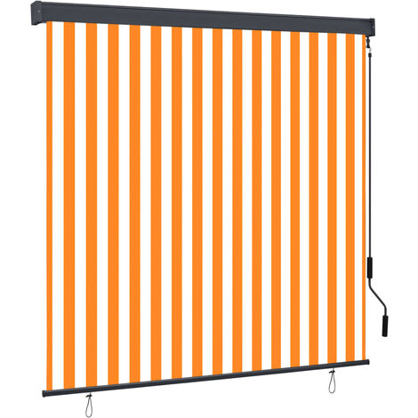 Topdeal Outdoor Roller Blind 170x250 cm White and Orange FF145981_UK