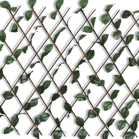 Topdeal Willow Trellis Fence 5 pcs with Artificial Leaves 180x90 cm VDTD03762