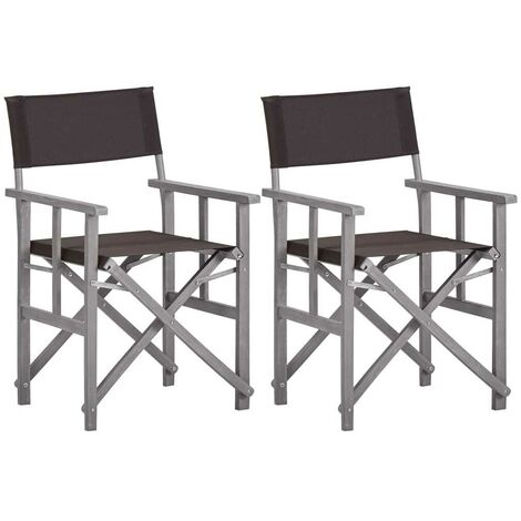 Topdeal Director's Chairs 2 pcs Solid Acacia Wood VDTD29922