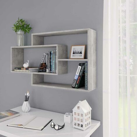 Wall Corner Shelves 4 pcs Concrete Grey 25x25x3.8 cm MDF