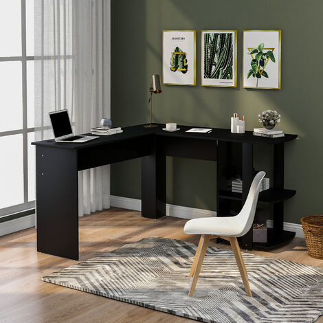 Topdeal Corner Desk Office Desk for Home L-Shaped Desk Gaming Desk Large Computer Desk Black FFYCUK000987