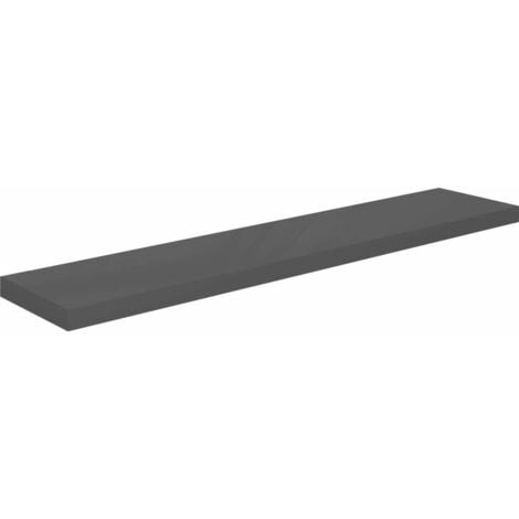 Floating Wall Shelf High Gloss Grey 120x23.5x3.8 cm MDF FF323799UK