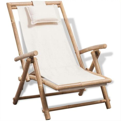 Bamboo folding beach deals chair