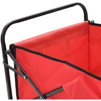 Topdeal Folding Hand Trolley Steel Red VDTD05673