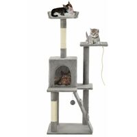 Topdeal Cat Tree with Sisal Scratching Posts 120 cm Grey VDTD07146