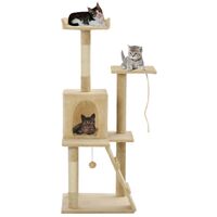 Topdeal Cat Tree with Sisal Scratching Posts 120 cm Beige VDTD07148