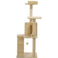 Topdeal Cat Tree with Sisal Scratching Posts 120 cm Beige VDTD07148
