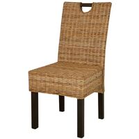 Topdeal Dining Chair 2 pcs Kubu Rattan Mango Wood VDTD09953