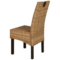 Topdeal Dining Chair 2 pcs Kubu Rattan Mango Wood VDTD09953