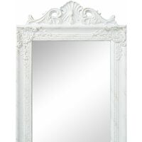 Topdeal Free-Standing Mirror Baroque Style 160x40 cm White VDTD09983
