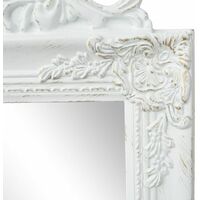 Topdeal Free-Standing Mirror Baroque Style 160x40 cm White VDTD09983