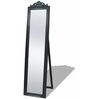 Topdeal Free-Standing Mirror Baroque Style 160x40 cm Black VDTD09986