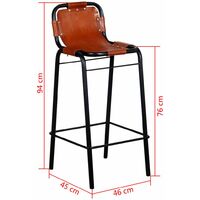 Topdeal Bar Stools 2 pcs Real Leather VDTD10402