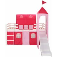 Topdeal Children's Loft Bed Frame with Slide & Ladder Pinewood 97x208 cm VDTD23796