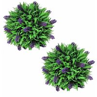 Set of 2 Artificial Boxwood Ball with Lavender 28 cm VDTD26605