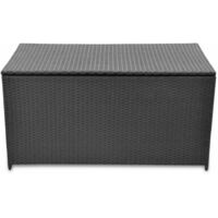 Topdeal Garden Storage Box Black 120x50x60 cm Poly Rattan VDTD27045