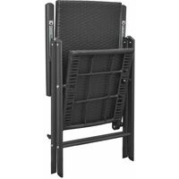 Topdeal Stackable Garden Chairs 2 pcs Poly Rattan Black VDTD27277