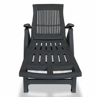 Topdeal Sun Lounger with Footrest Plastic Anthracite VDTD27915