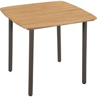Topdeal Garden Table 80x80x72cm Solid Acacia Wood and Steel VDTD28440