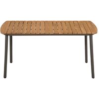 Topdeal Garden Table 150x90x72cm Solid Acacia Wood and Steel VDTD28441