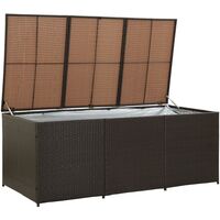 Topdeal Garden Storage Box Poly Rattan 180x90x75 cm Brown VDTD30011