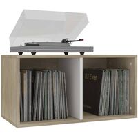Topdeal Vinyl Storage Box White and Sonoma Oak 71x34x36 cm Chipboard VDTD31151