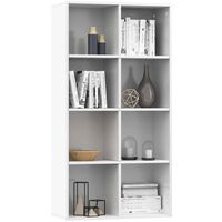 Topdeal Book Cabinet/Sideboard High Gloss White 66x30x130 cm Chipboard VDTD31188