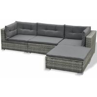 Topdeal 6 Piece Garden Lounge Set with Cushions Poly Rattan Grey VDTD33985