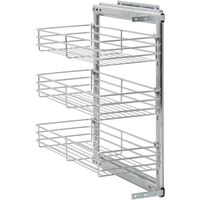 Topdeal 3-Tier Pull-out Kitchen Wire Basket Silver 47x25x56 cm VDTD30787