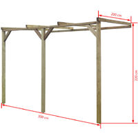 Topdeal Lean-To Pergola 2x3x2.2 m FSC Wood VDTD26654
