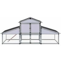 Topdeal Chicken Coop with Runs and Nest Box Aluminium VDTD26458