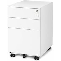 Topdeal File Cabinet Filing Pedestal Lockable Storage for A4 Metal Solid Pedestal with Keys FFYCUK000002