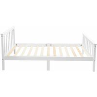 Topdeal Single Bed White Solid Pine Wooden Bed Frame 190 x 90 cm 3FT FFYCUK000032