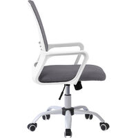 Topdeal Office Chair, Ergonomic Mesh Desk Chair with Tilt Function Adjustable Height, Computer Chair, Grey and White FFYCUK000658