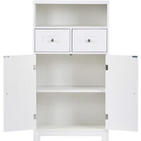 Topdeal Bathroom Storage Cabinet, Corner Freestanding Cabinet, White Tall Cupboard FFYCUK001442
