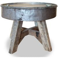 Topdeal Coffee Table Solid Reclaimed Wood 60x45 cm Silver VDTD10614
