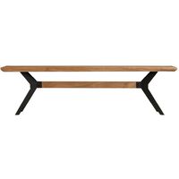 Topdeal Dining Bench Solid Acacia Wood and Steel 160x40x45 cm VDTD12252