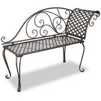 Topdeal Garden Chaise Lounge 128 cm Steel Antique Brown VDTD26221