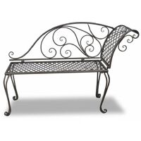 Topdeal Garden Chaise Lounge 128 cm Steel Antique Brown VDTD26221