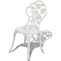 Topdeal Bistro Chairs 2 pcs Cast Aluminium White VDTD27555