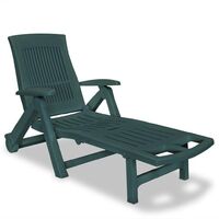 Topdeal Sun Lounger with Footrest Plastic Green VDTD27914