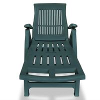 Topdeal Sun Lounger with Footrest Plastic Green VDTD27914