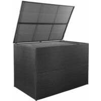 Topdeal Garden Storage Box Black 150x100x100 cm Poly Rattan VDTD28452