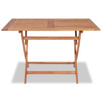 Topdeal Folding Garden Table 120x70x75 cm Solid Teak Wood VDTD28870