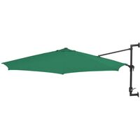Topdeal Wall-Mounted Parasol with Metal Pole 300 cm Green VDTD29044