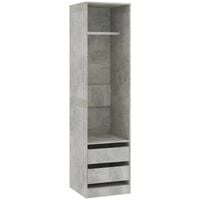 Topdeal Wardrobe with Drawers Concrete Grey 50x50x200 cm Chipboard VDTD31650