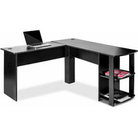 Topdeal Corner Desk Office Desk for Home L-Shaped Desk Gaming Desk Large Computer Desk Black FFYCUK000987