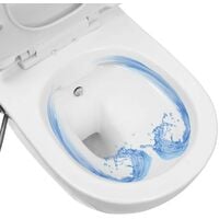 Topdeal Wall Hung Rimless Toilet with Bidet Function Ceramic White FF145781_UK