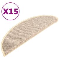 Topdeal Carpet Stair Treads 15 pcs White and Brown 56x17x3 cm FF149852_UK